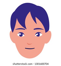 young man head avatar character