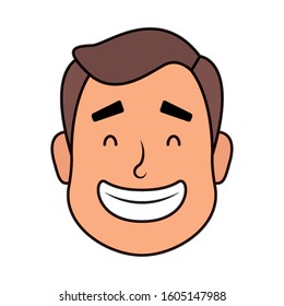 young man head avatar character icon vector illustration design