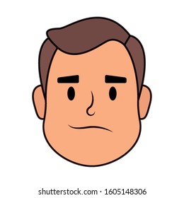 young man head avatar character icon vector illustration design