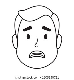 young man head avatar character icon vector illustration design
