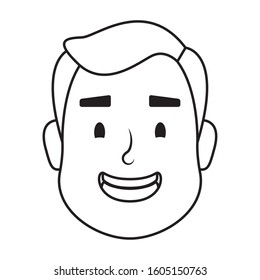 young man head avatar character icon vector illustration design