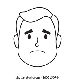 young man head avatar character icon vector illustration design