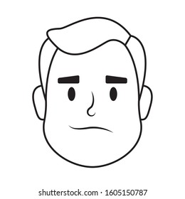 young man head avatar character icon vector illustration design