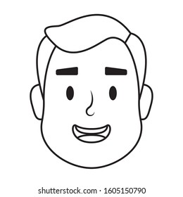 young man head avatar character icon vector illustration design
