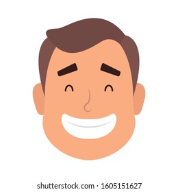 young man head avatar character icon vector illustration design