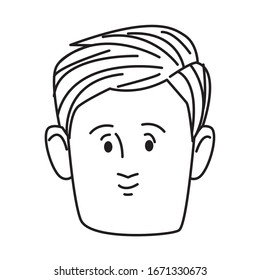 young man head avatar character vector illustration design