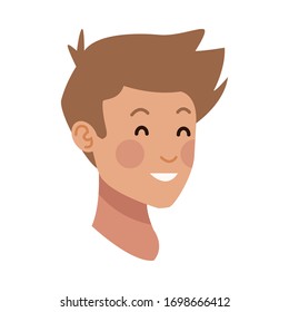 diseño de ilustración vectorial de personaje avatar de cabeza joven