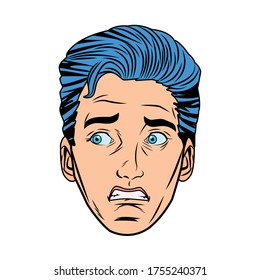 young man head avatar character vector illustration design