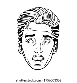 diseño de ilustración vectorial de avatar de cabeza de joven