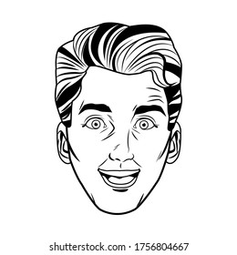 diseño de ilustración vectorial de avatar de cabeza de joven