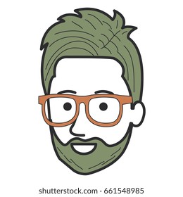 young man head avatar character