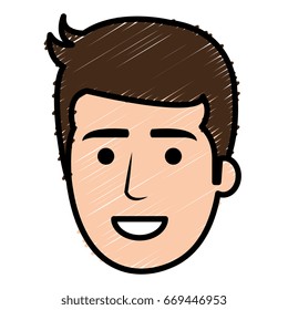 young man head avatar character