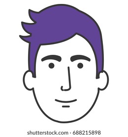 young man head avatar character