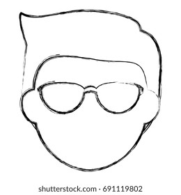 young man head avatar character