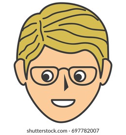 young man head avatar character