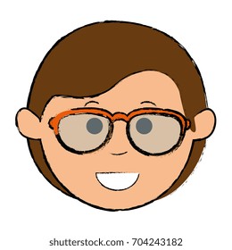 young man head avatar character