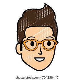 young man head avatar character