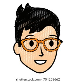 young man head avatar character
