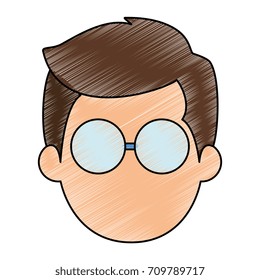 young man head avatar character