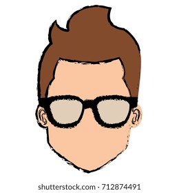young man head avatar character