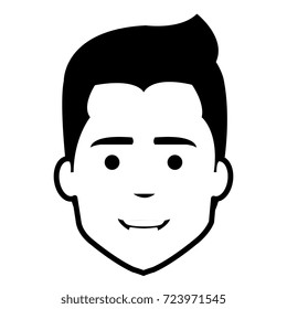 young man head avatar character