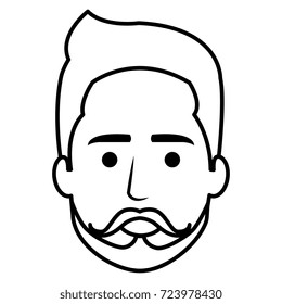 young man head avatar character