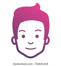 young man head avatar character