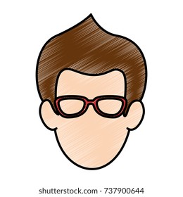 young man head avatar character
