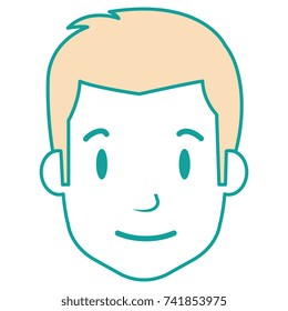young man head avatar character