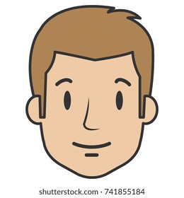 young man head avatar character
