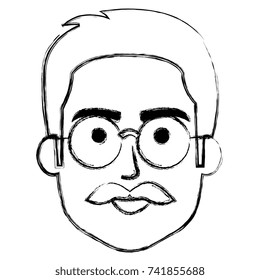 young man head avatar character