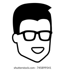 young man head avatar character