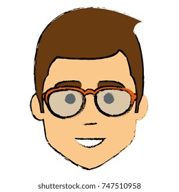 young man head avatar character