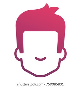 young man head avatar character