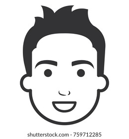 young man head avatar character