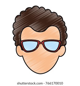 young man head avatar character