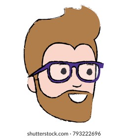 young man head avatar character