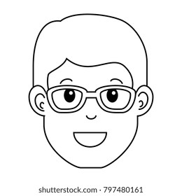 young man head avatar character
