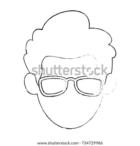 young man head avatar character
