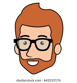 young man head avatar with glasses