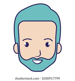young man head with beard avatar character