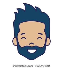 young man head with beard avatar character