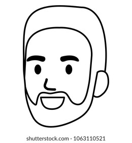young man head with beard avatar character
