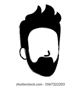 young man head with beard avatar character