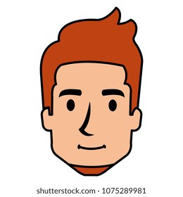 young man head with beard avatar character