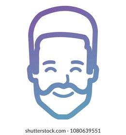 young man head with beard avatar character