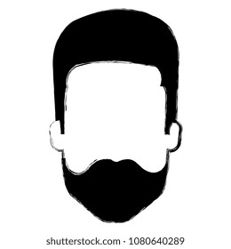 young man head with beard avatar character