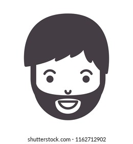 young man head with beard avatar character