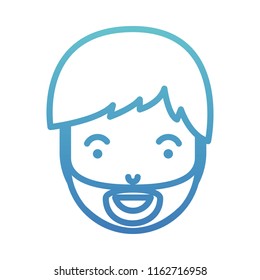 young man head with beard avatar character
