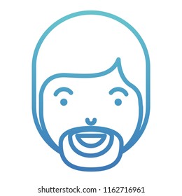 young man head with beard avatar character